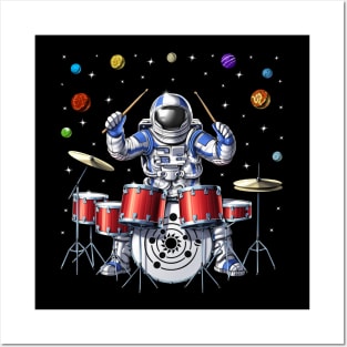 Astronaut Drummer Posters and Art